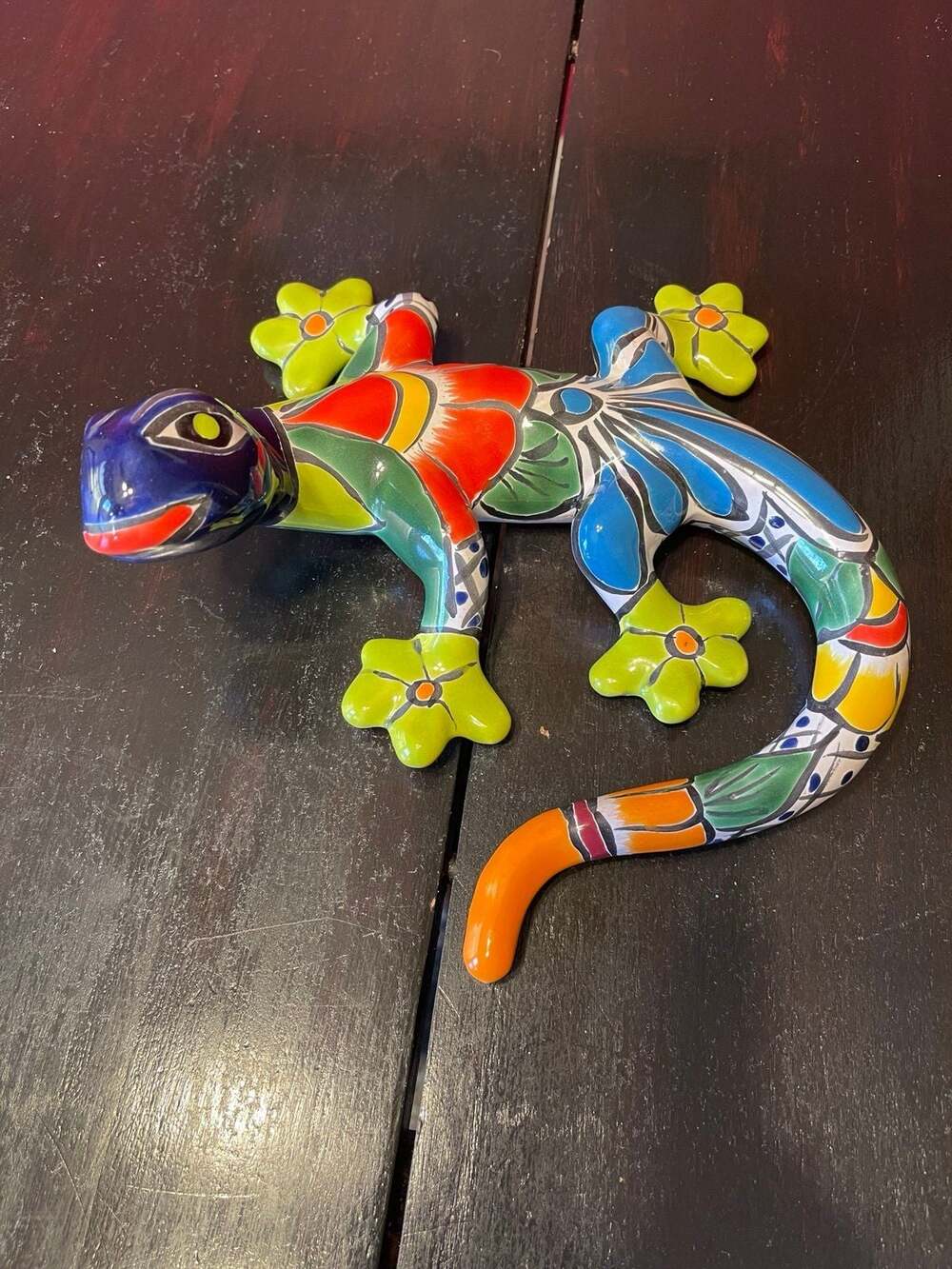 Hand-painted Mexican Talavera pottery wall hanging